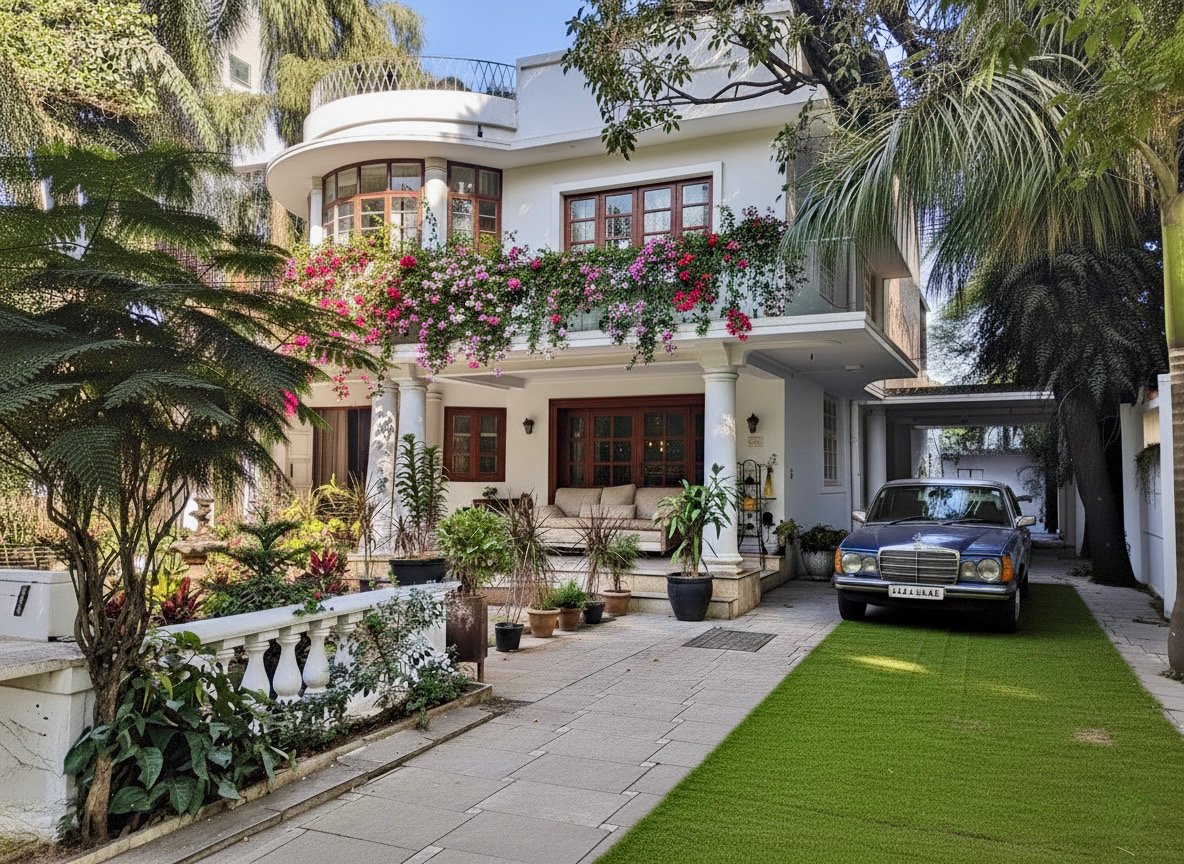 South Delhi luxury streetscape